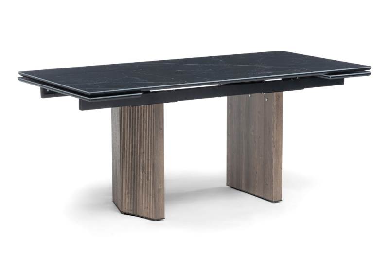 Керамический стол Монерон 180(240)x90 shakespeare black / орех кантри. 