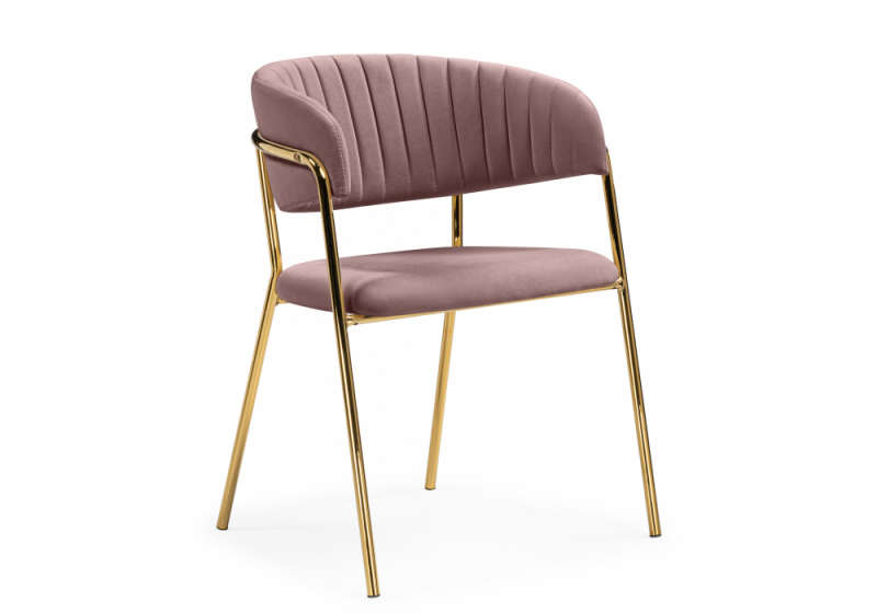 Стул на металлокаркасе Kamelia светло-фиолетовый / золотой (57x54x83). 