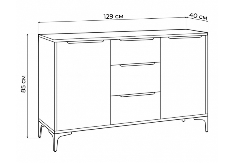 Комод Иадама кашемир / кашемир (128,9x40,3x84,7)