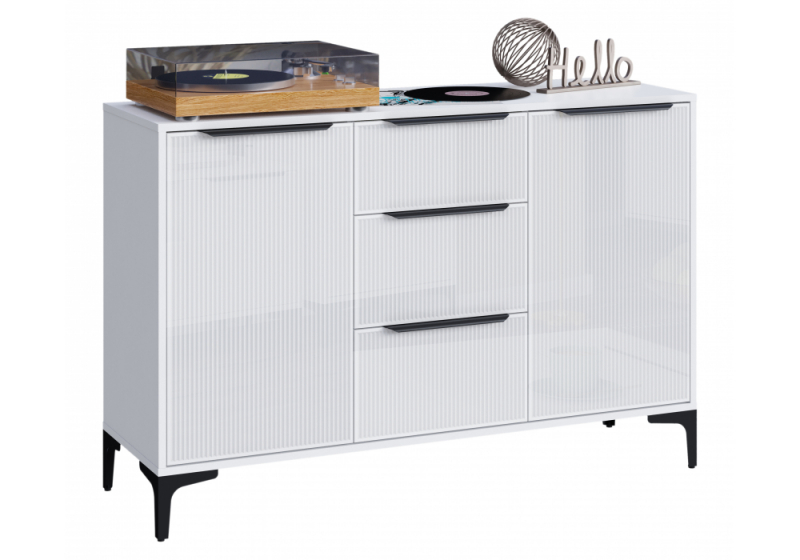 Комод Иадама белый / белый глянец (128,9x40,3x84,7). 