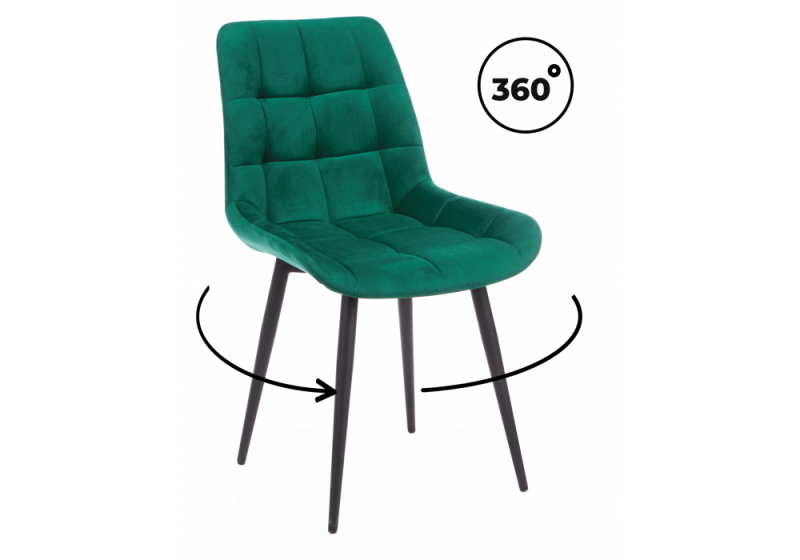 Стул на металлокаркасе Челси 360 К зеленый (zd 667) / черный np (50x60x80). 