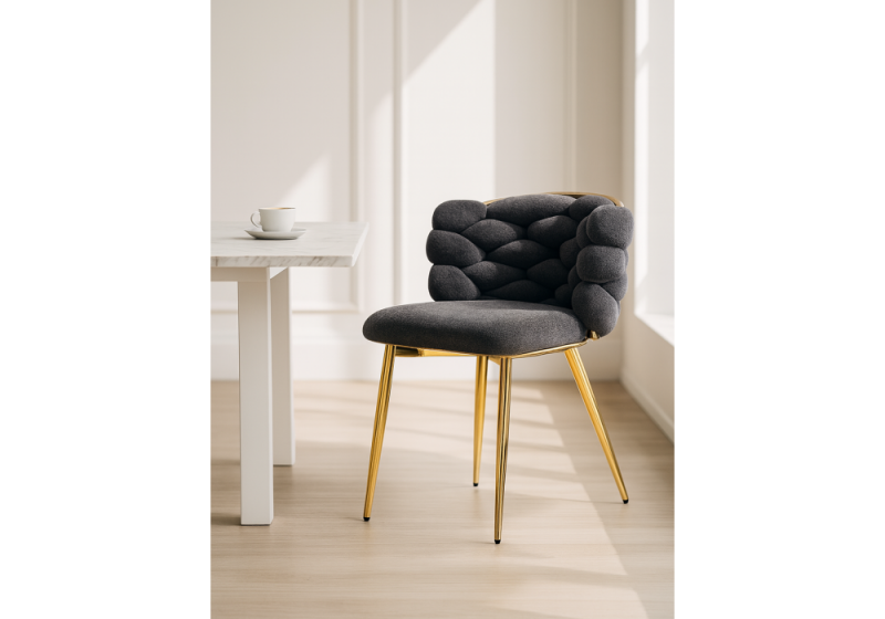 Стул на металлокаркасе Rendi gray / gold (64x70x77)
